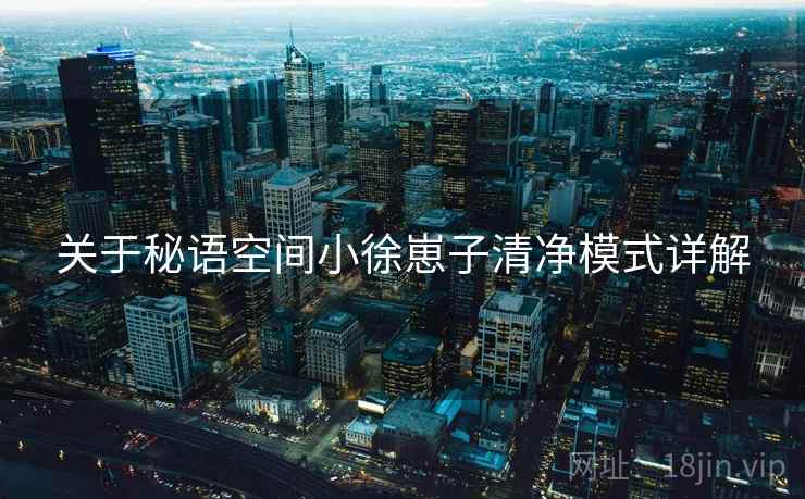 关于秘语空间小徐崽子清净模式详解