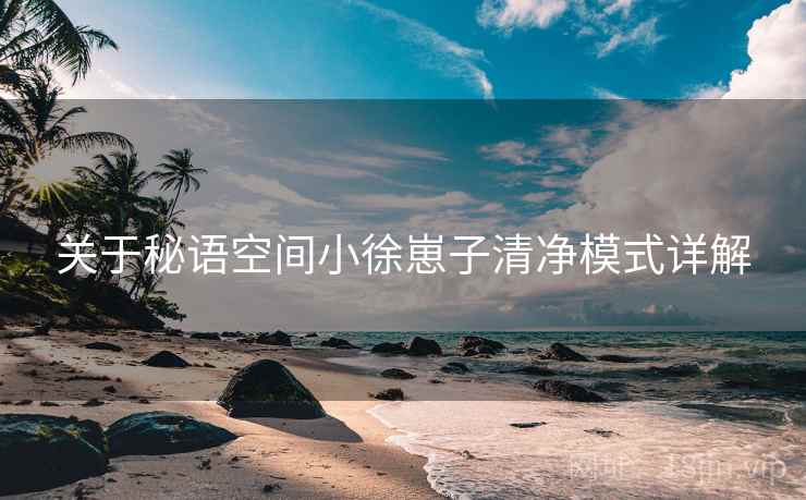 关于秘语空间小徐崽子清净模式详解