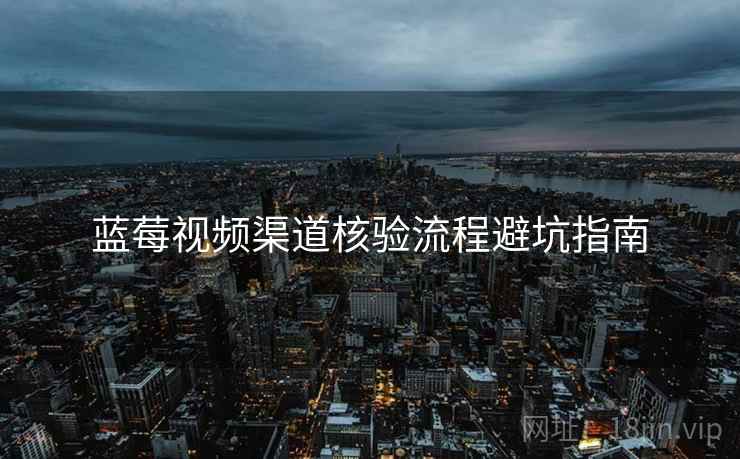 蓝莓视频渠道核验流程避坑指南