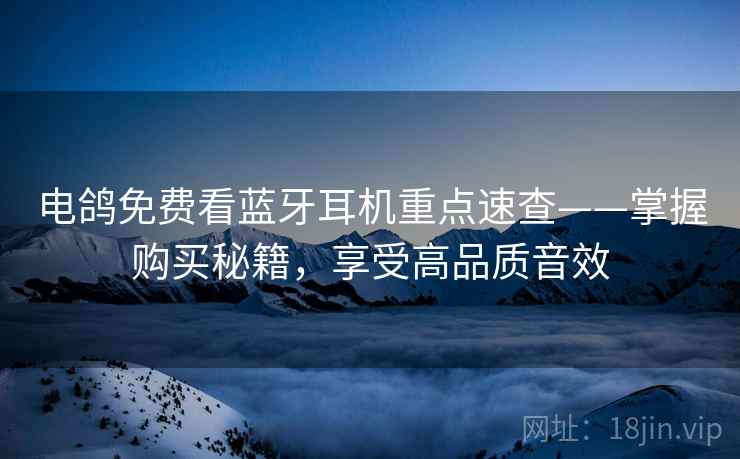 电鸽免费看蓝牙耳机重点速查——掌握购买秘籍，享受高品质音效