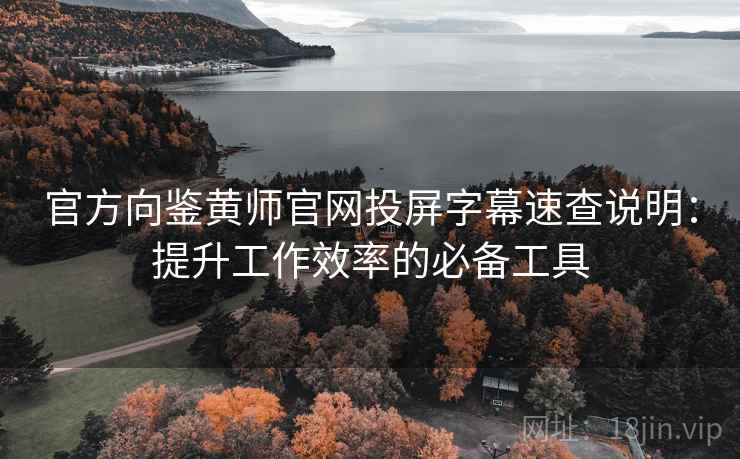 官方向鉴黄师官网投屏字幕速查说明：提升工作效率的必备工具