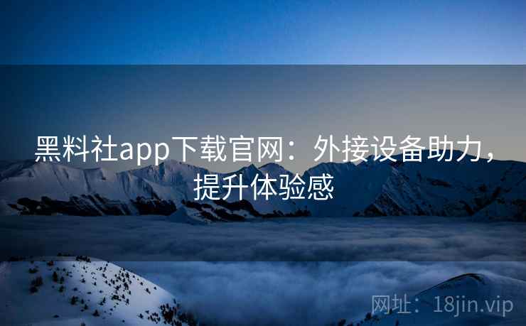 黑料社app下载官网：外接设备助力，提升体验感