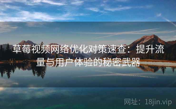 草莓视频网络优化对策速查：提升流量与用户体验的秘密武器